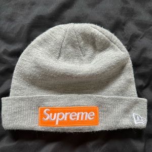 Supreme New Era Box Logo Beanie Heather Grey FW ‘17